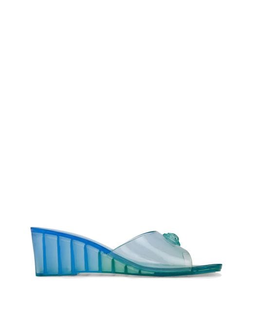 Kurt Geiger Blue Maddison Jelly Wedge Mules