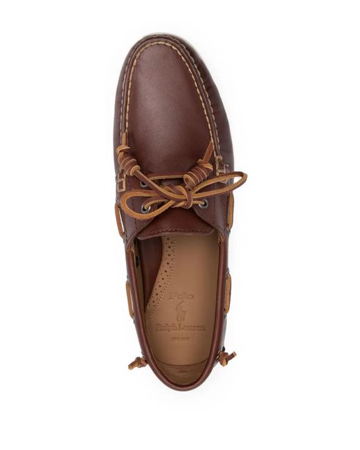 Polo Ralph Lauren Brown Merton Leather Boat Shoes for men