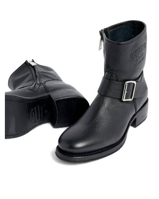 DSquared² Black Harley Ankle Boots for men