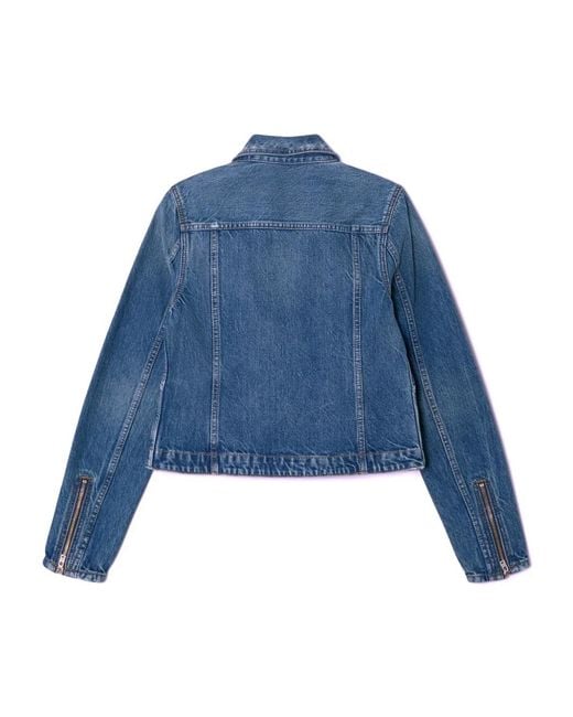 Re/done Blue Zip-Up Denim Jacket