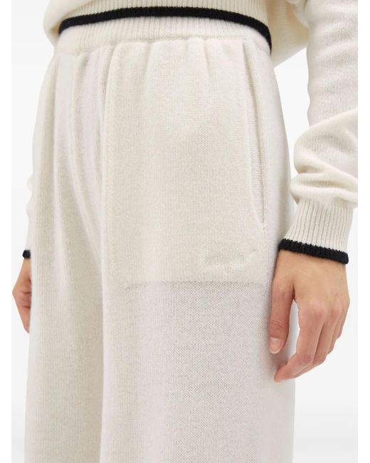 Pantalon Ample À Logo Brodé MSGM en coloris White