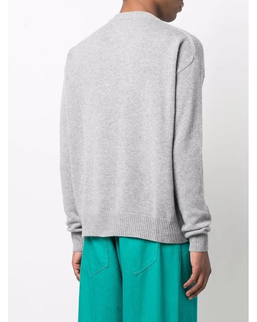 Jil Sander Gray Long Sleeved Knit Jumper for men