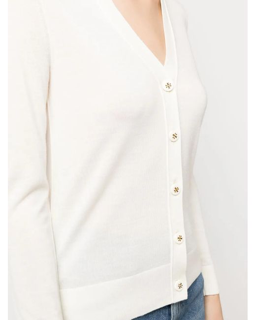 Tory Burch ロゴボタン カーディガン White