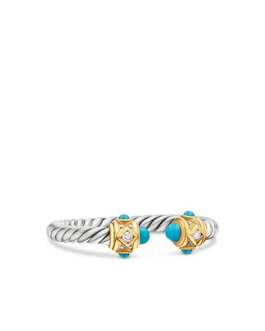David Yurman White Sterling Renaissance And Diamond Ring