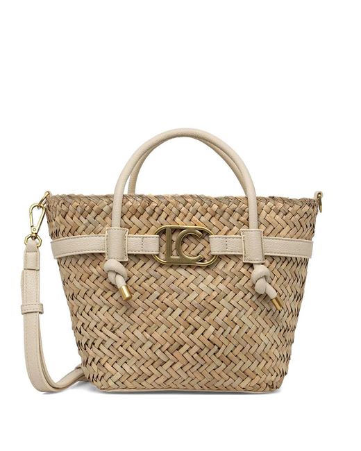 Lola Casademunt White Logo-Plaque Interwoven Beach Bag