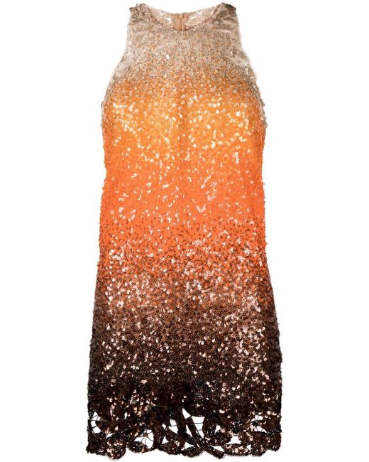 Ermanno Scervino Orange Kleid mit Pailletten