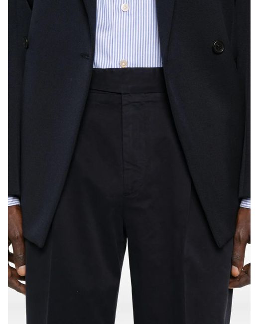 PT Torino Blue Pleat-Detail Tailored Trousers for men