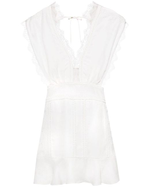 Vestido corto con detalle de encaje IRO de color White