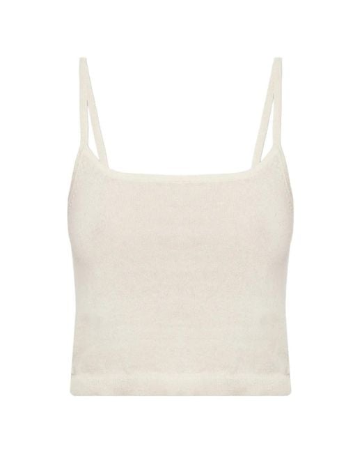 Officine Generale White Eliane Square-Neck Top