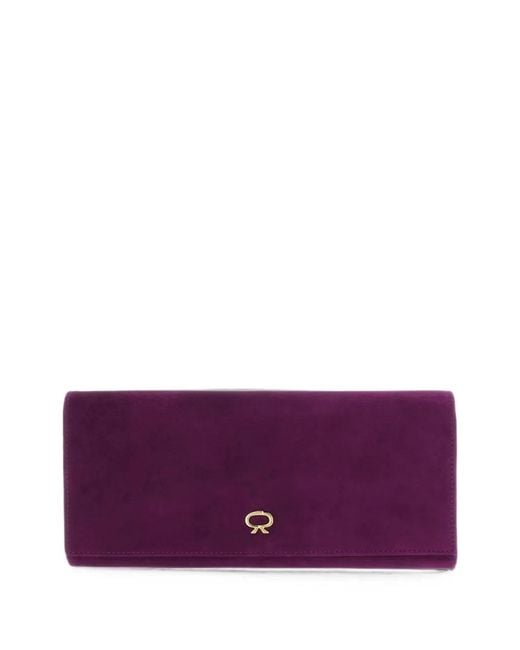 Gianvito Rossi Purple Monica Chain-Link Clutch Bag