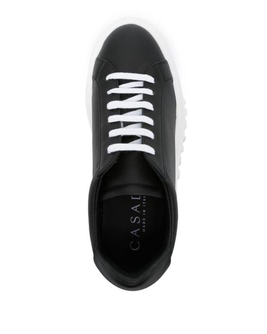 Casadei Black Nexus Leather Wedge Sneakers