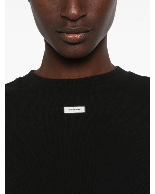 Entire studios Black Logo-Patch T-Shirt