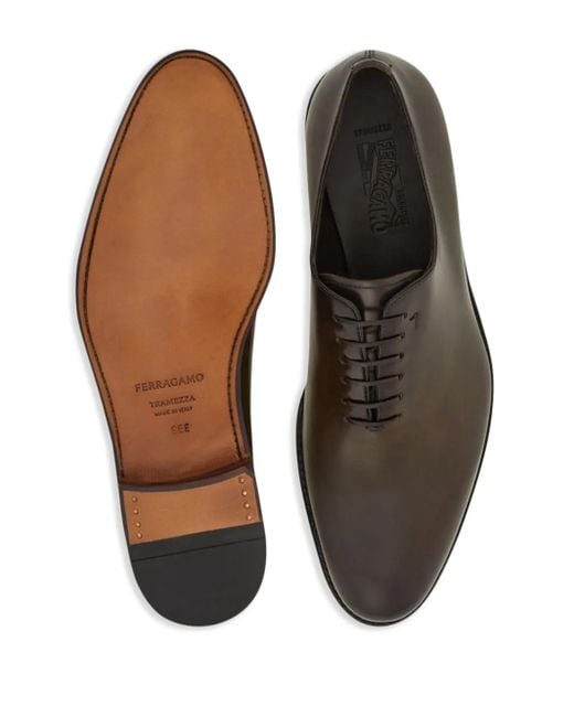 Ferragamo Brown Tramezza Lace-Up Oxford Shoes for men
