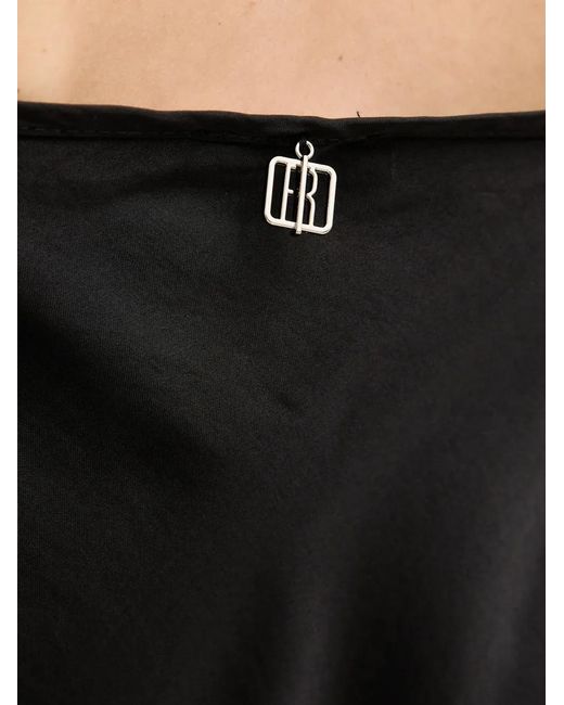 Fracomina Black Logo-Appliqué Top