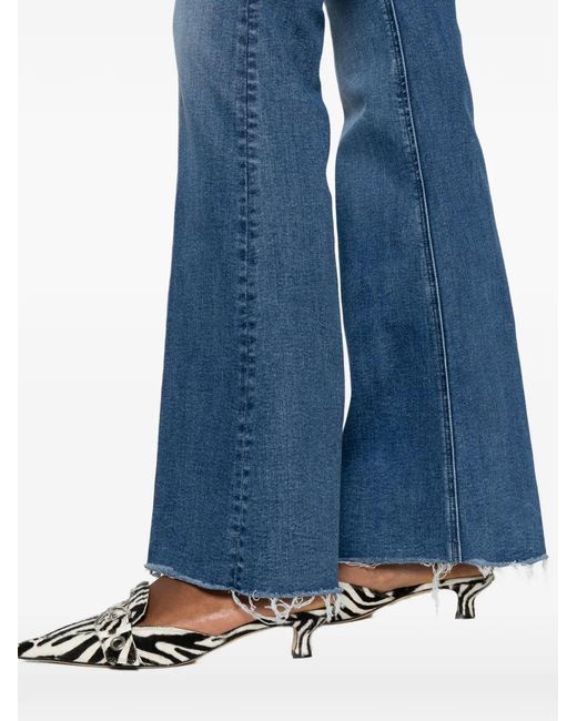 Mother Blue Frayed-Hem Jeans
