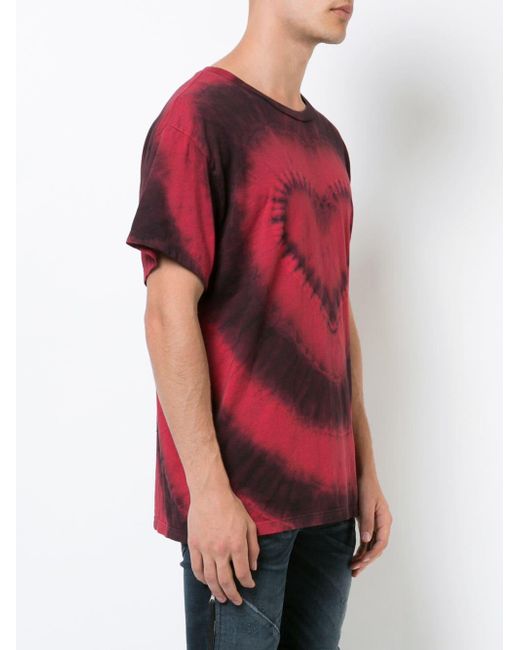 Amiri Tie-Dye Print Crew Neck T-Shirt - Red T-Shirts, Clothing