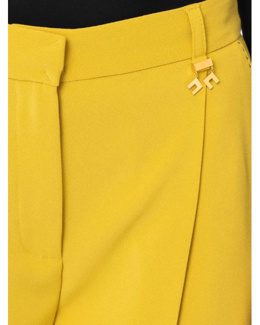 Elisabetta Franchi Yellow Pressed-Crease Trousers