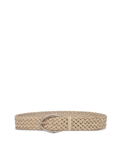 Orciani White Braided Leather Belt