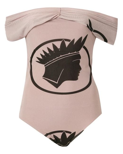 Amir Slama Multicolor Off The Shoulder Swimsuit