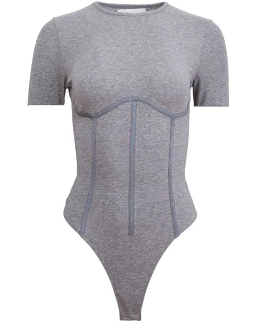 Fleur du Mal Gray Organic-Cotton T-Shirt Bodysuit
