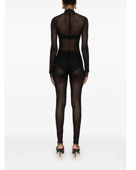 Norma Kamali Black Roll-Neck Slim-Cut Catsuit