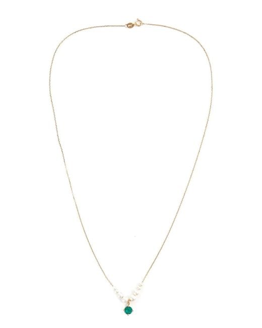 Yi Collection White 18K Gaia Pearl And Emerald Necklace