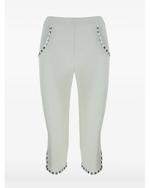 Contessa Mills White Benjamin Button-Embellished Cropped Trousers