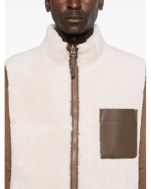 Yves Salomon Natural Shearling-Trimmed Lambskin Gilet Vest for men