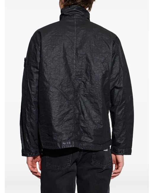 Stone Island Blue Half-Zip Pocket Jacket for men
