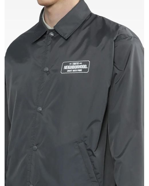 Chaqueta con parche del logo y botones Neighborhood de hombre de color Gray