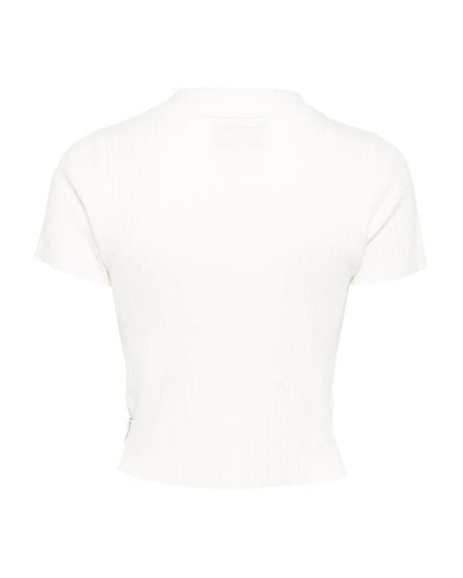 Chocoolate White Logo-Embroidered Polo Top