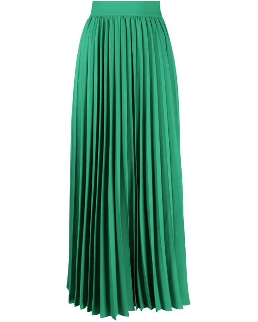 P.A.R.O.S.H. Green Pleated Midi Wrap Skirt