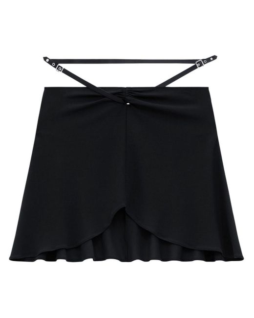 Courreges Black Slash Ellipse Crepe Jerse Mini Skirt