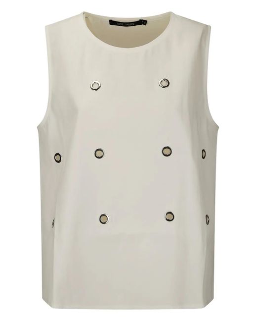 Sofie D'Hoore Gray Eyelet-Detailing Top