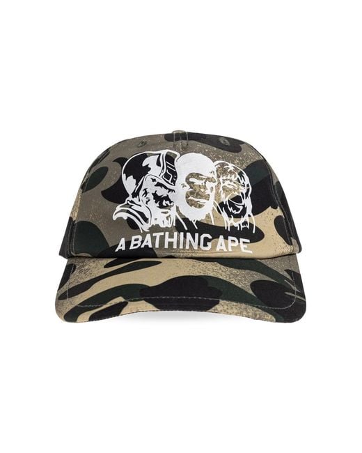 A Bathing Ape Black Baseball Cap for men