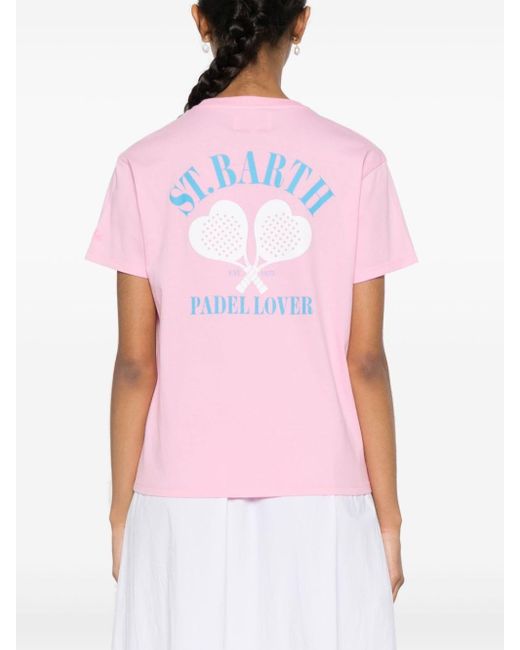 Mc2 Saint Barth Pink Emilie T-Shirt mit Logo-Print