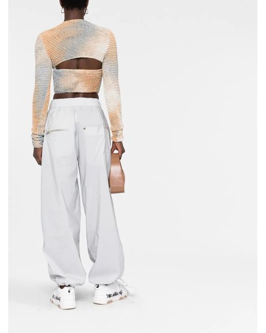 Off-White c/o Virgil Abloh White Double Tie-Dye Cut-Out Top