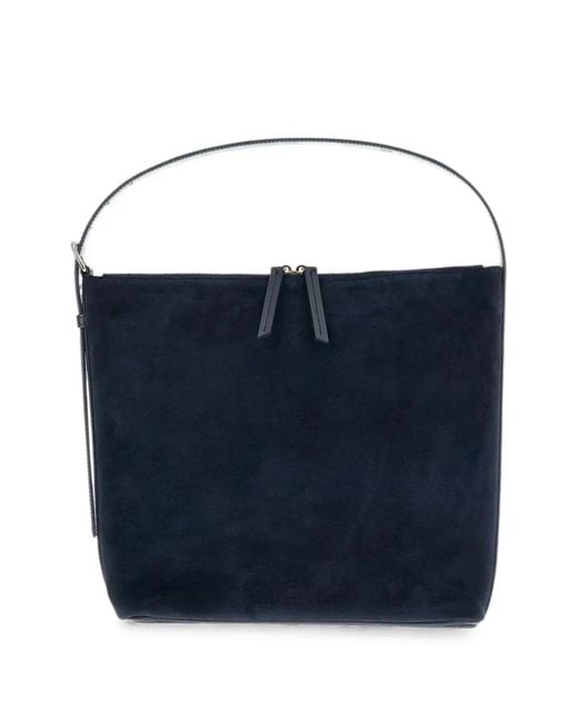 A.P.C. Blue Grained-Leather Shoulder Bag