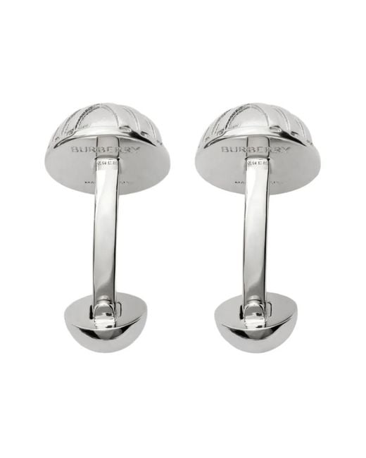 Burberry Metallic Engraved Check Cufflinks for men