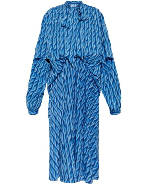 Balenciaga ケーブルニット ドレス Blue