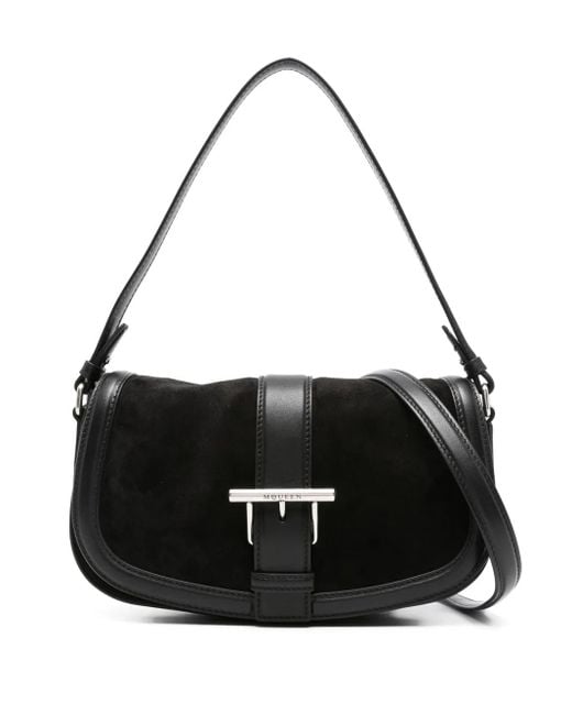 Alexander McQueen Black Beuteltasche Aus Wildleder