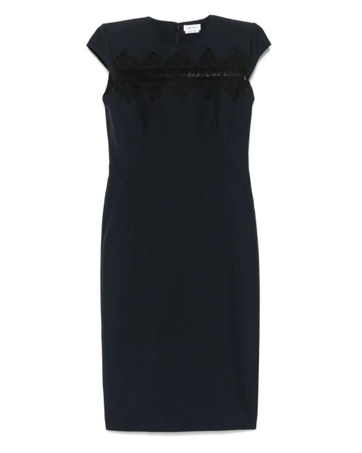 Alexander McQueen Black Tailored Pencil Midi Dress