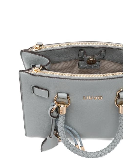Liu Jo Gray Tote Bag With Details