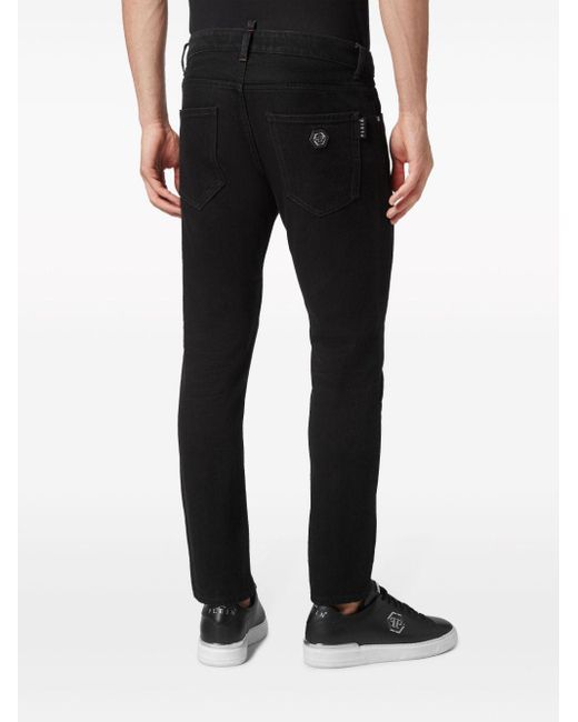 Philipp Plein Skinny-Jeans mit Logo-Patch in Black für Herren