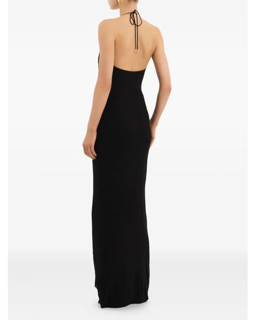 Rebecca Vallance Black Zaley Halter-Embellished Maxi Dress