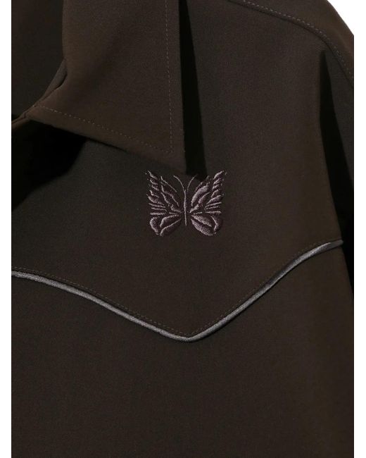 Needles Black Butterfly-Embroidered Piped Jacket for men