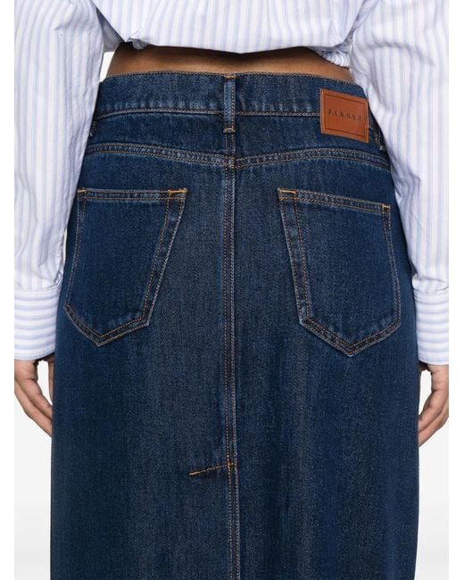 P.A.R.O.S.H. Blue Denim Maxi Skirt