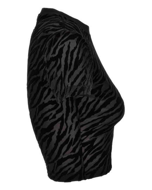 Versace Jeans Couture Black Zebra-Devoré T-Shirt