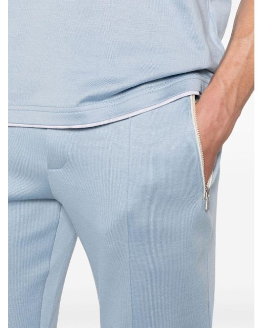 Eleventy Blue Seam-detail Drawstring Trousers for men
