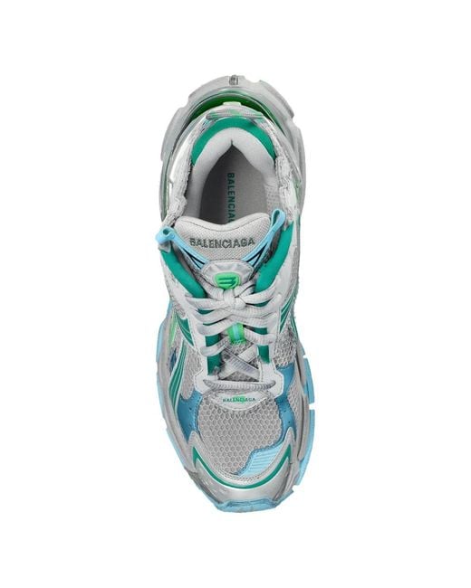 Balenciaga Green Runner Mesh-Panelled Sneakers for men